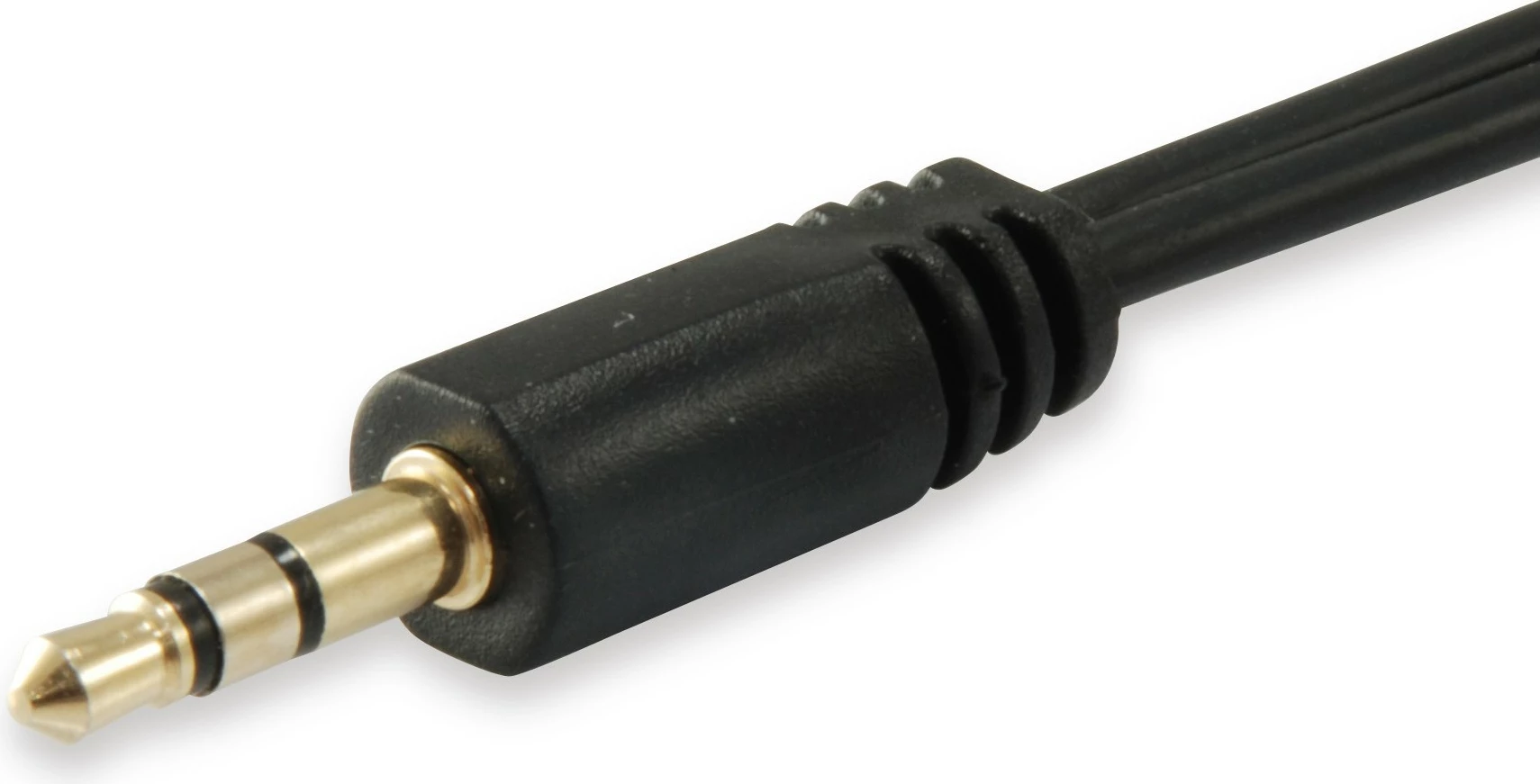 Kabllo audio ndarëse Equip, 2x3.5mm mashkull në 3.5mm femër, 0.13m, e zezë