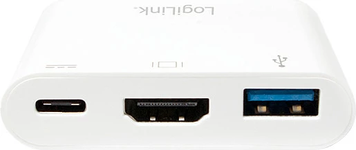 Adapter LogiLink USB-C në HDMI + USB-A + USB-C, USB 3.2 Gen1, PD 60W, i bardhë