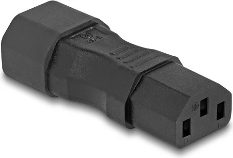 Adapter rryme DeLOCK IEC 60320 C14 në C13, 10A 250V, i drejtë, i zi