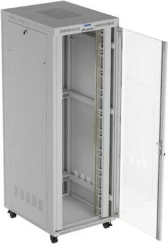 Kasë serveri Lanberg FF01-8047-12SL, 47U, me derë xhami, LCD, Gri