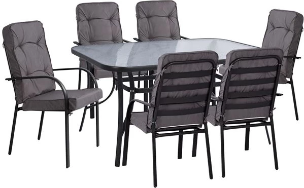 Set kopshti tavolinë & karrige FH10561.01, 7 pjesë, hiri