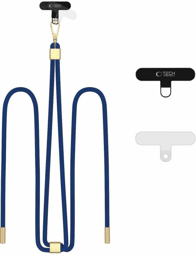 Rrip crossbody për celular Tech-Protect C2S, navy blue, me 2 adaptera