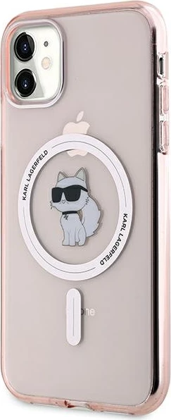 Mbështjellës Karl Lagerfeld IML Choupette MagSafe për iPhone 11/XR, rozë