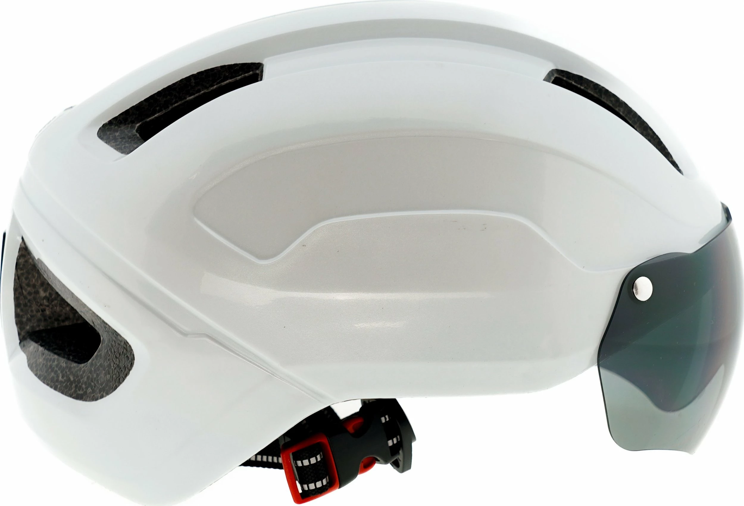Helmet biçiklete Skateflash Atomic L (58-61 cm), me dritë LED mbrapa, i bardhë