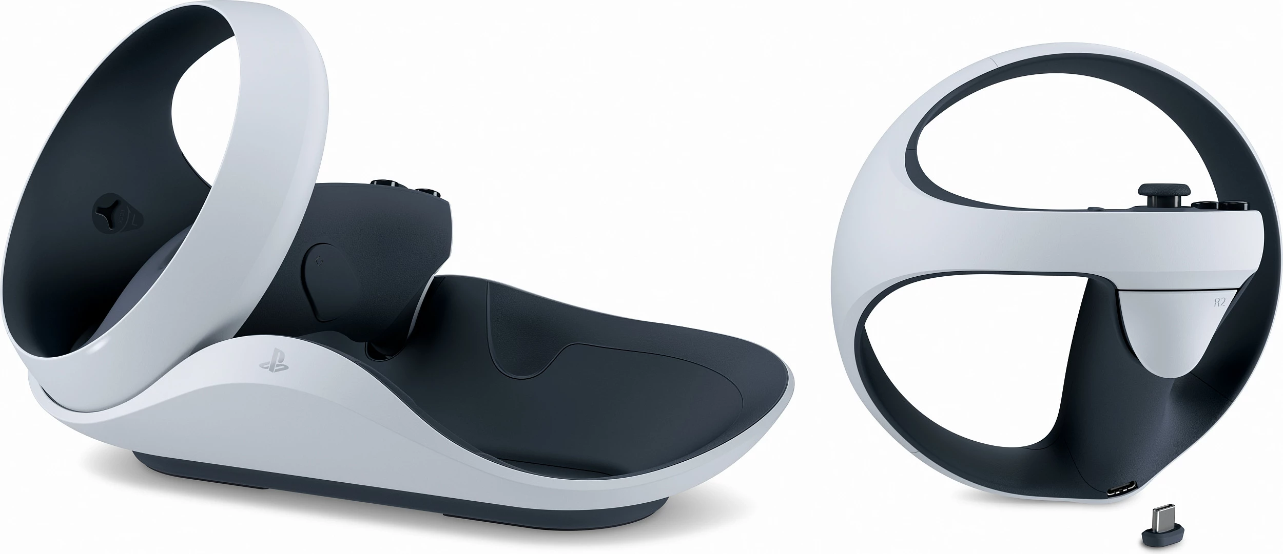 Stacion karikimi Sony PS5 VR2 për 2 kontrollera, bardhë/zi
