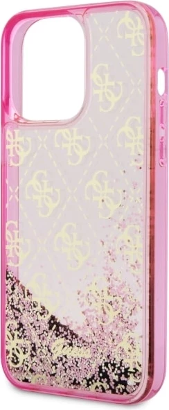Mbështjellës Guess Liquid Glitter 4G për iPhone 14 Pro Max 6.7", Rozë