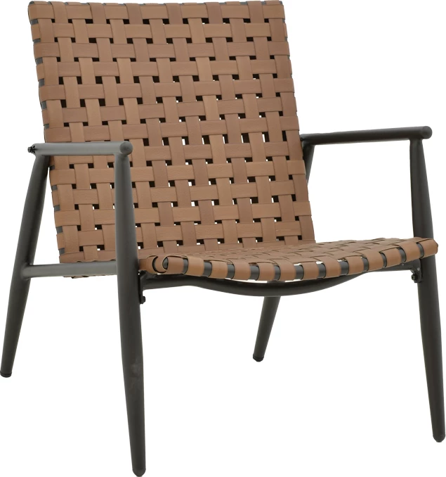 Karrige Eamon alumini e pe rattan, ngjyrë kafe e zezë, 73.5x62x77cm