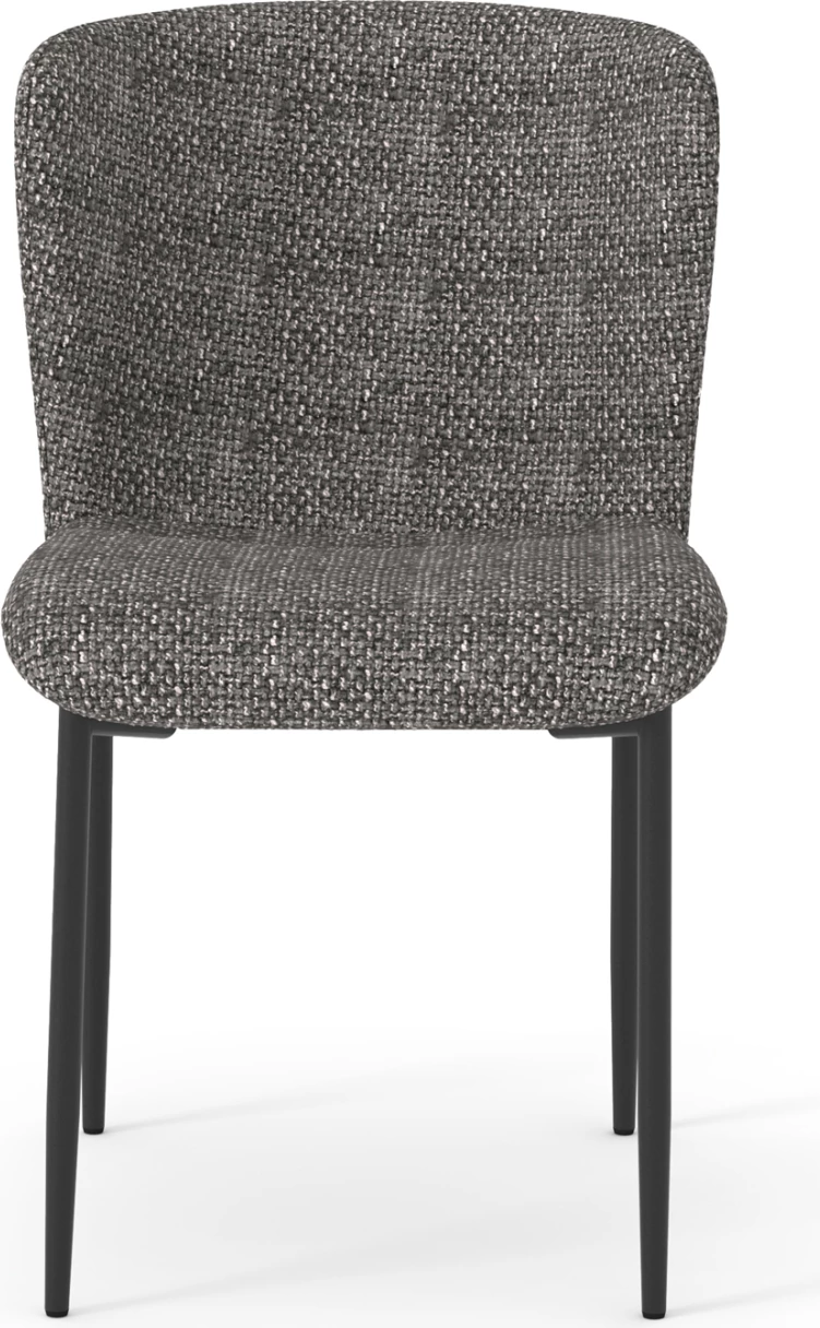 Karrige për dhomë ngrënieje, ngjyrë gri e errët, metal i zi, OBSESSION SM18101.02, 52x65x80cm