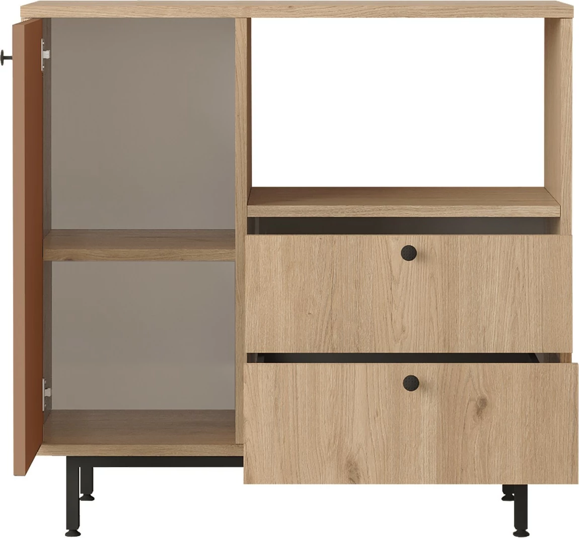 Dollap multifunksional, ngjyrë lis dhe e kuqe, Skye Decor, RE1-SK