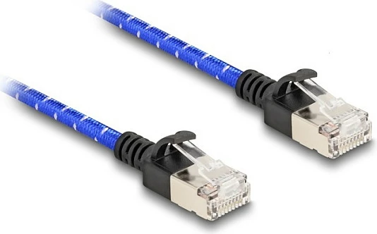 Kabllo rrjeti DeLOCK Cat6a RJ45, 2 m, 10 Gbit/s, U/FTP Slim, kaltër
