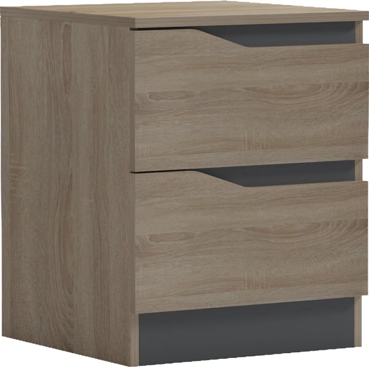 Komodinë anës shtratit Verena, ngjyrë sonoma-antracit, 40x40x50cm