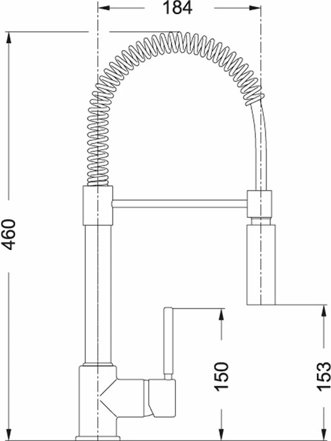 Rubinet kuzhine Franke Coxy 115.0159.732, 460 mm, me një levë, montim në tavolinë, krom