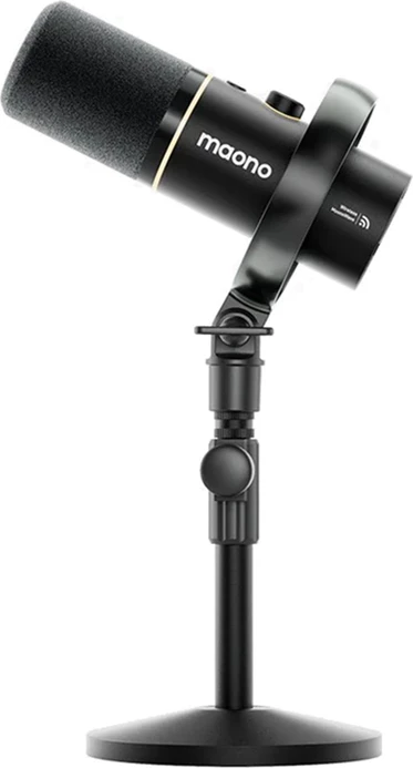 Mikrofon dinamik Maono PD200W 2.4 GHz pa tela, USB/XLR, kardioid, me RGB, i zi