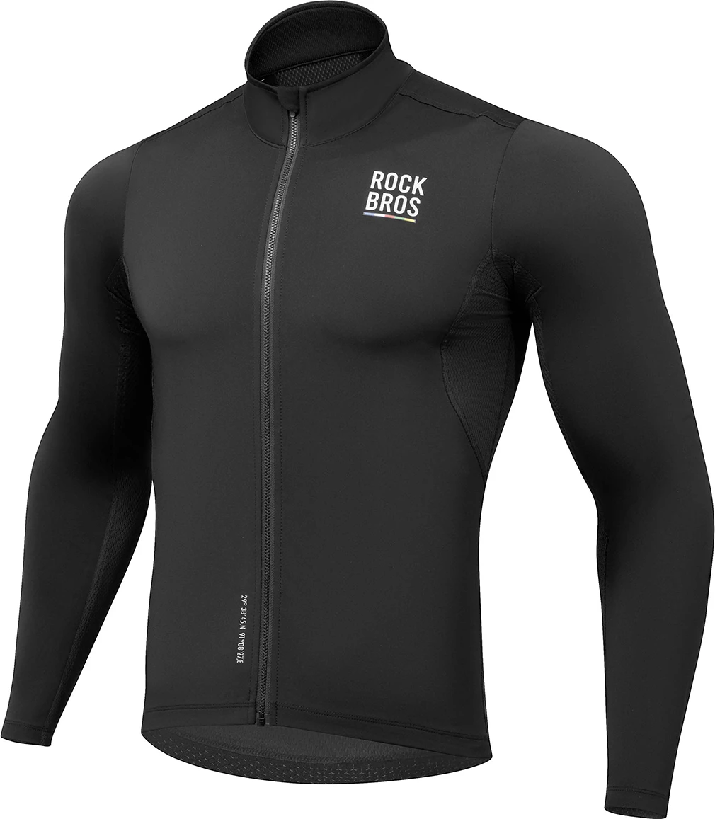 Bluzë çiklizmi Rockbros TLWT001 Road To Sky, windproof, e izoluar, me zinxhir të plotë, madhësia S, e zezë
