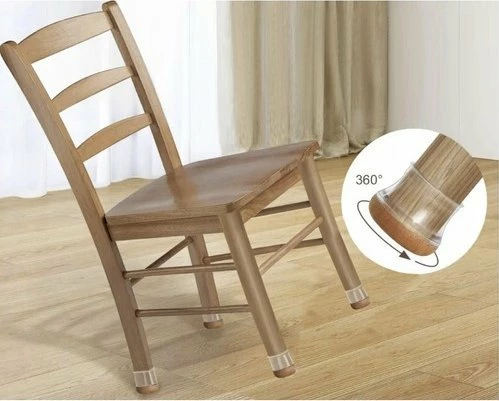 Mbrojtës këmbësh karrige Ruhhy 13-23 mm, PVC+felt, i rrumbullakët, transparent/kafe e çelët, set 4 copë