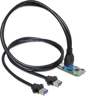 Kartelë zgjerimi USB 3.2 Gen 1 DeLOCK 95234, mini PCI Express, 2x USB-A, 5 Gbit/s