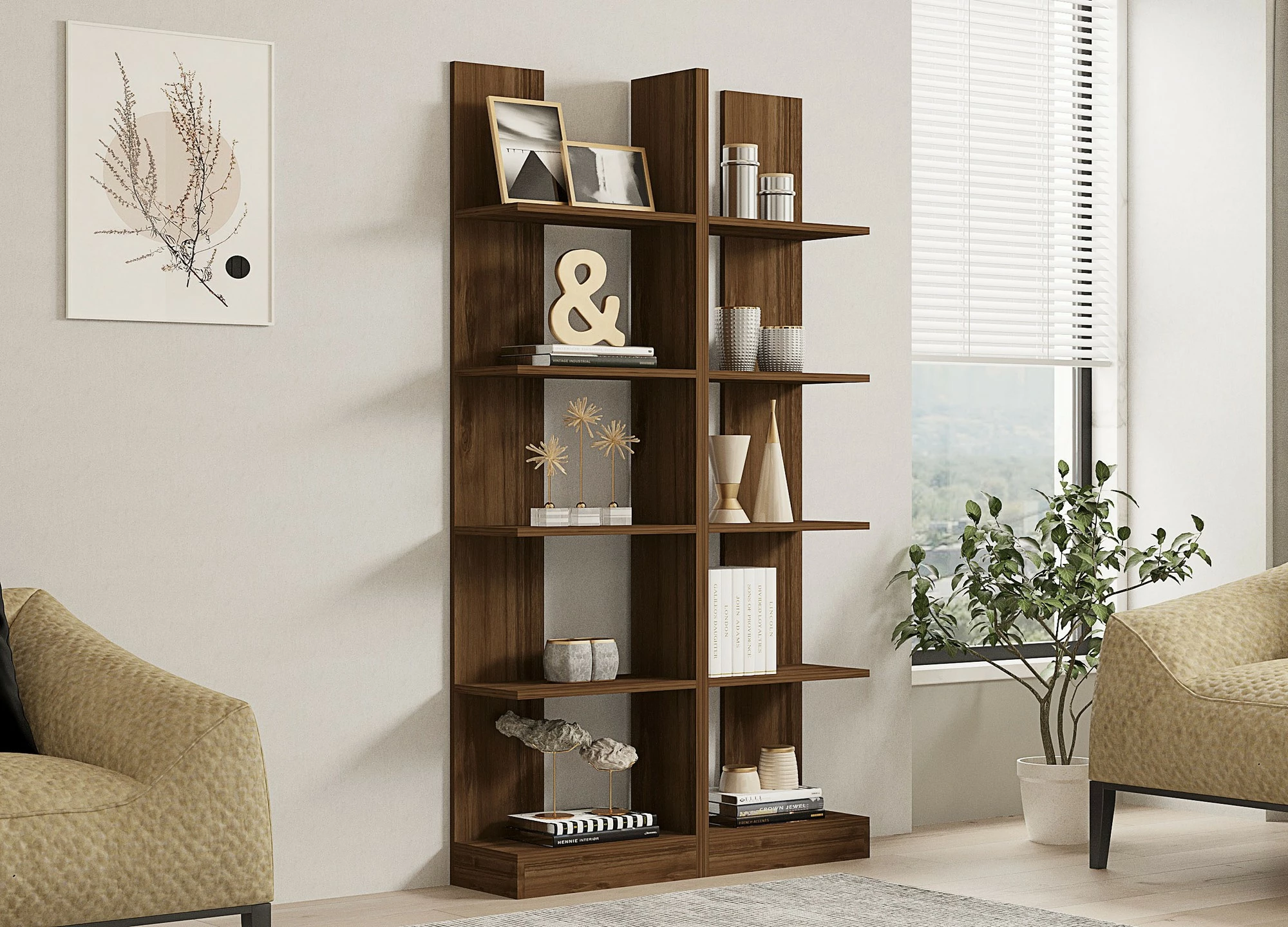 Raft librash Hanah Home, Ikiz, ngjyrë arre