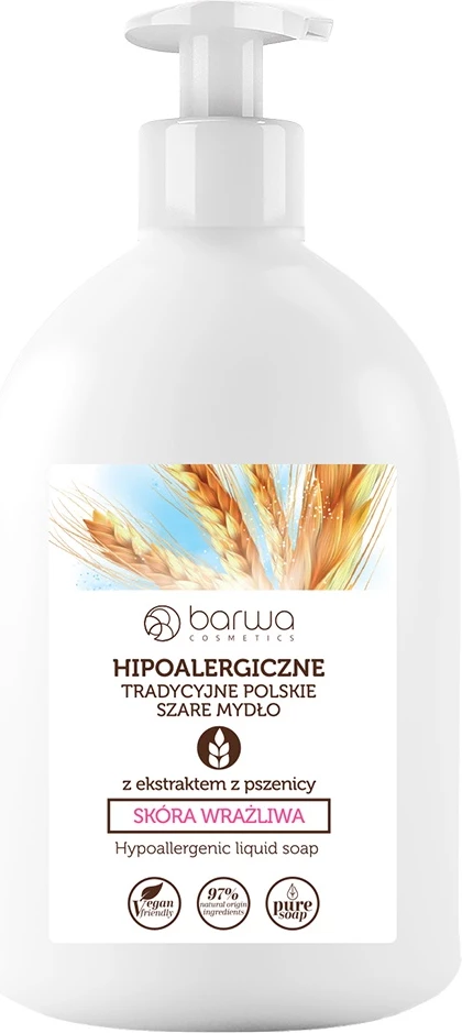 Sapun i lëngshëm Barwa tradicional hipoalergjik me ekstrakt gruri gri unisex 500ml