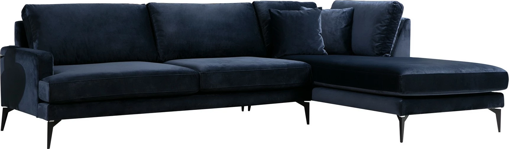 Këndare Atelier del Sofa, Papira Corner Right (L3+Chl), ngjyrë blu e errët, 283x180cm