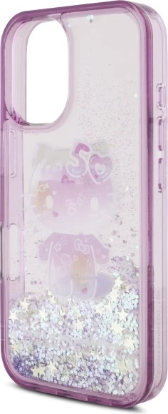 Mbështjellës Hello Kitty Liquid Glitter 50TH Anniversary Party për iPhone 16, Violet