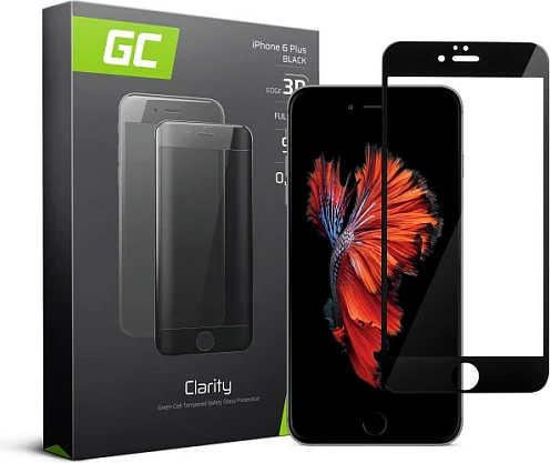 Mbrojtëse ekrani Green Cell GC Clarity për iPhone 6 Plus/6S Plus, Full Cover 3D, e zezë