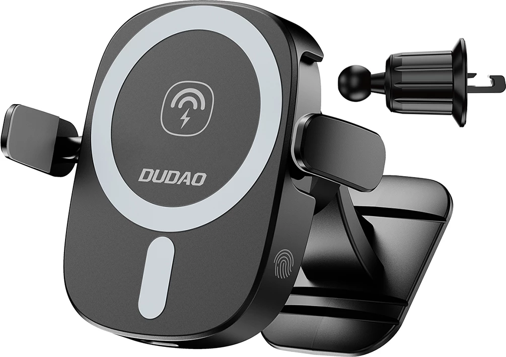 Mbështjellës magnetik për veturë Dudao FW11 me karikues wireless 15W, i zi