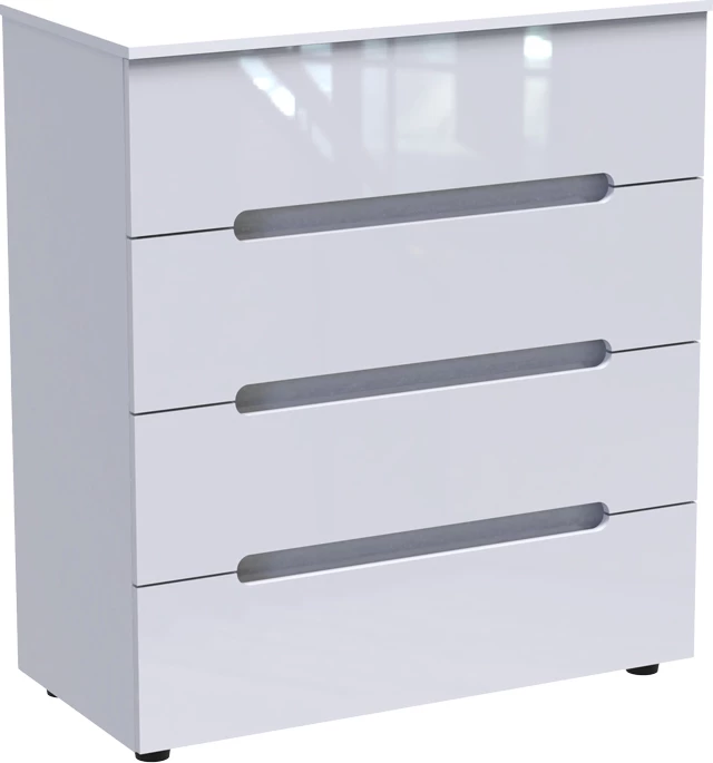 Komodë me sirtarë Afina mdf, ngjyrë e bardhë me shkëlqim, 90x44x101cm