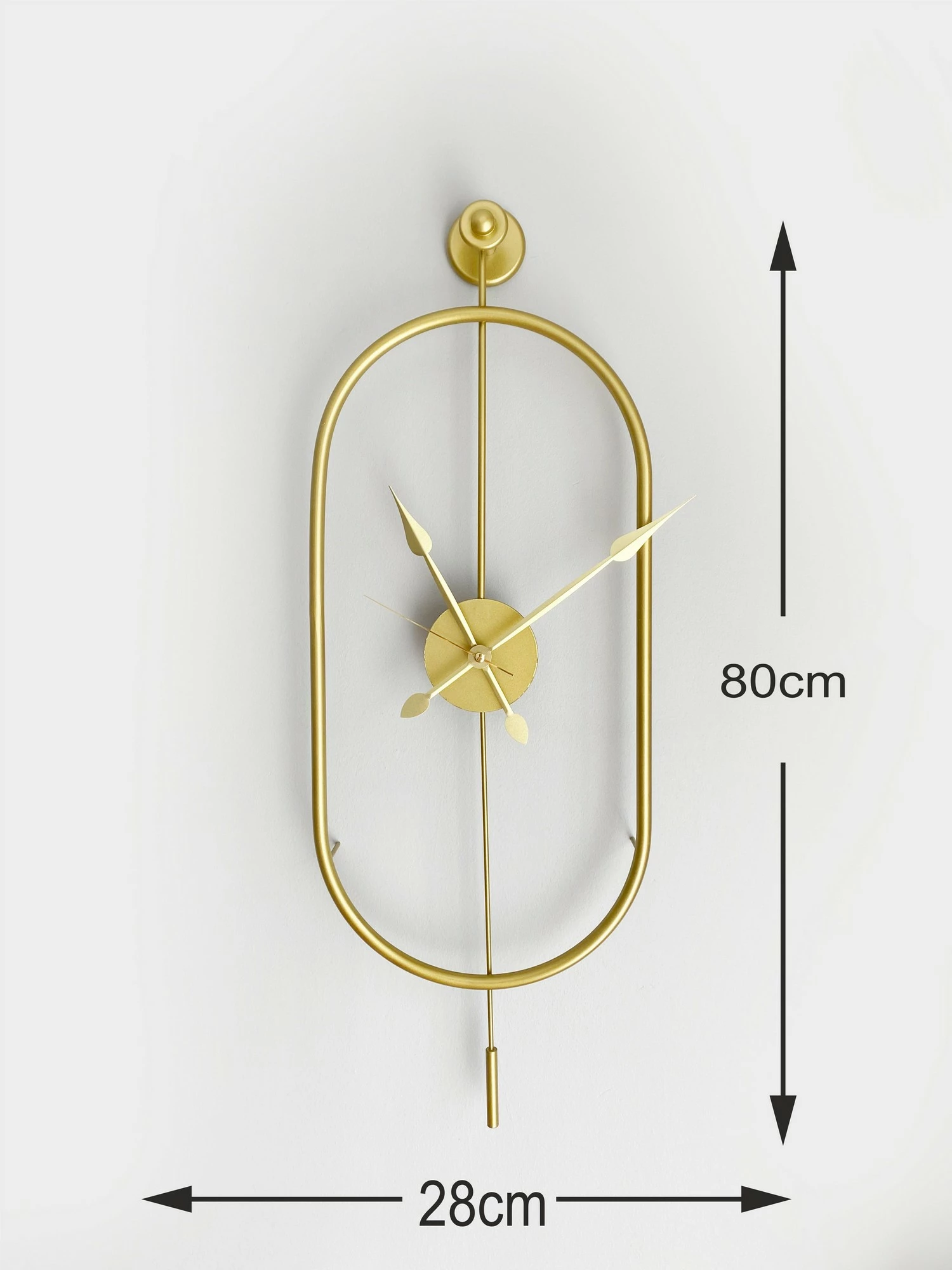 Orë muri dekorative metalike Wallity, Mclock-00105, ngjyrë ari