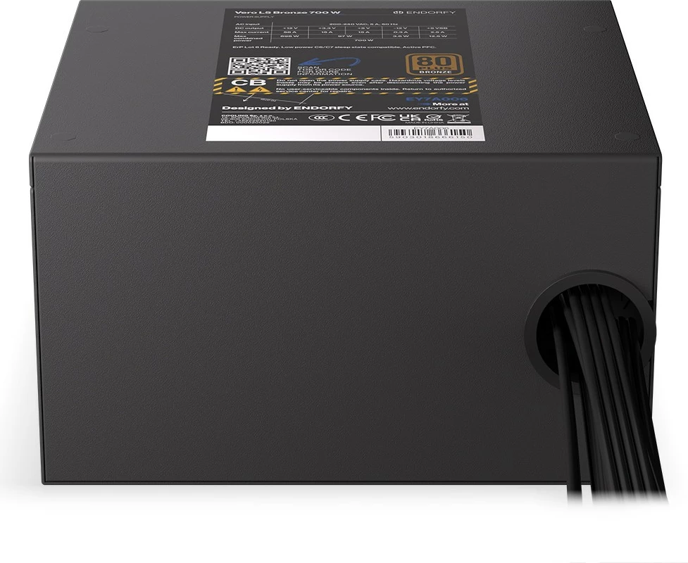 Kasë furnizimi Endorfy Vero L5 Bronze 700W, 80 PLUS Bronze, e zezë