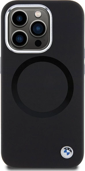 Mbështjellës BMW Signature Liquid Silicone MagSafe për iPhone 15 Pro, i zi