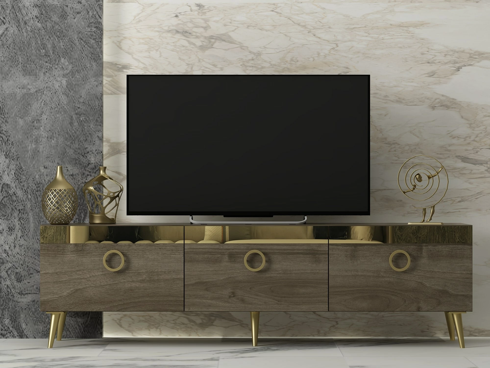 Komodë TV Hanah Home, Safar, ngjyrë arre