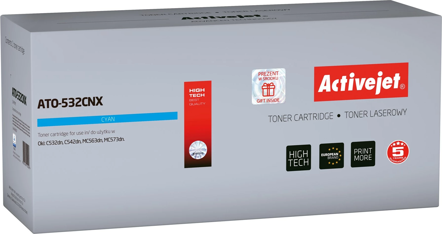 Toner zëvendësues Activejet ATO-532CNX për printer OKI, i kaltër