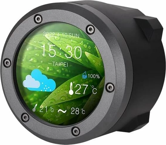 Ftohës uji AIO Thermaltake TH360 V2 Ultra EX ARGB Sync 360mm me LCD 2.1\" (CL-W415-PL12SW-A), set me 3 ventilatorë 120mm