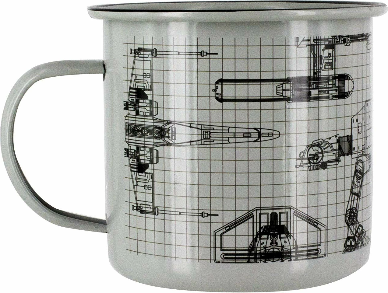 Mug metalik Paladone Star Wars Schematics 9x12x8 cm, argjendtë