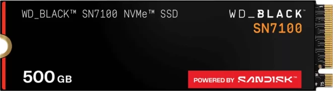 SSD disk i brendshëm SanDisk WD Black SN7100 WDS500G4X0E 500GB M.2 2280 PCIe 4.0 NVMe 1.4, e zezë