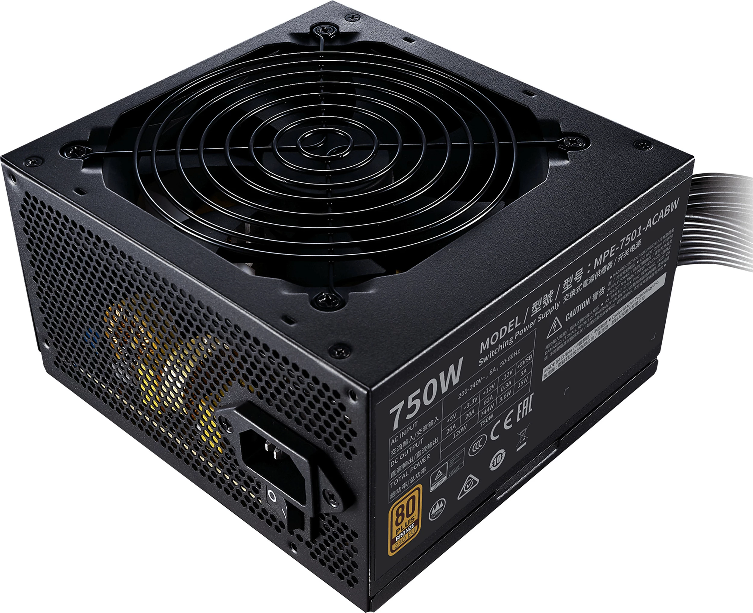 Furnizues rryme Cooler Master MWE Bronze V2 750W, 80+ Bronze, ATX, jo-modular, i zi