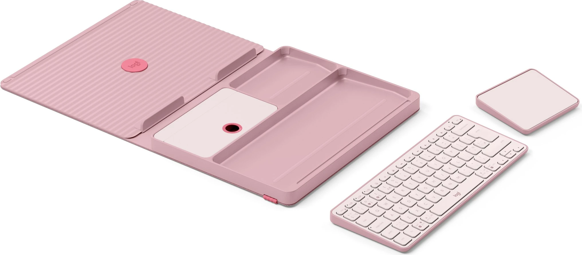 Tastierë mini Logitech 920-011240, QWERTY UK, touchpad, Bluetooth, Bohemian Blush