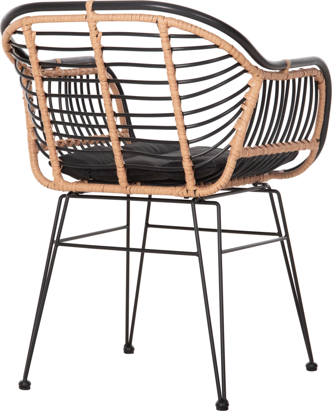 Karrige për jashtë ALLEGRA FH5663.11, kornizë metalike-P.E.RATTAN, ngjyrë bezhë dhe e zezë, 58x59x81H cm