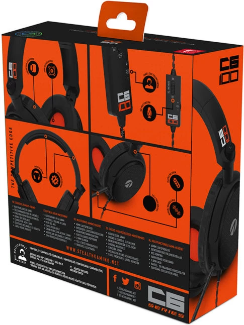 Kufje gaming 4Gamers STEALTH C6-100, me kabllo 3.5mm, stereo, me mikrofon, E zezë
