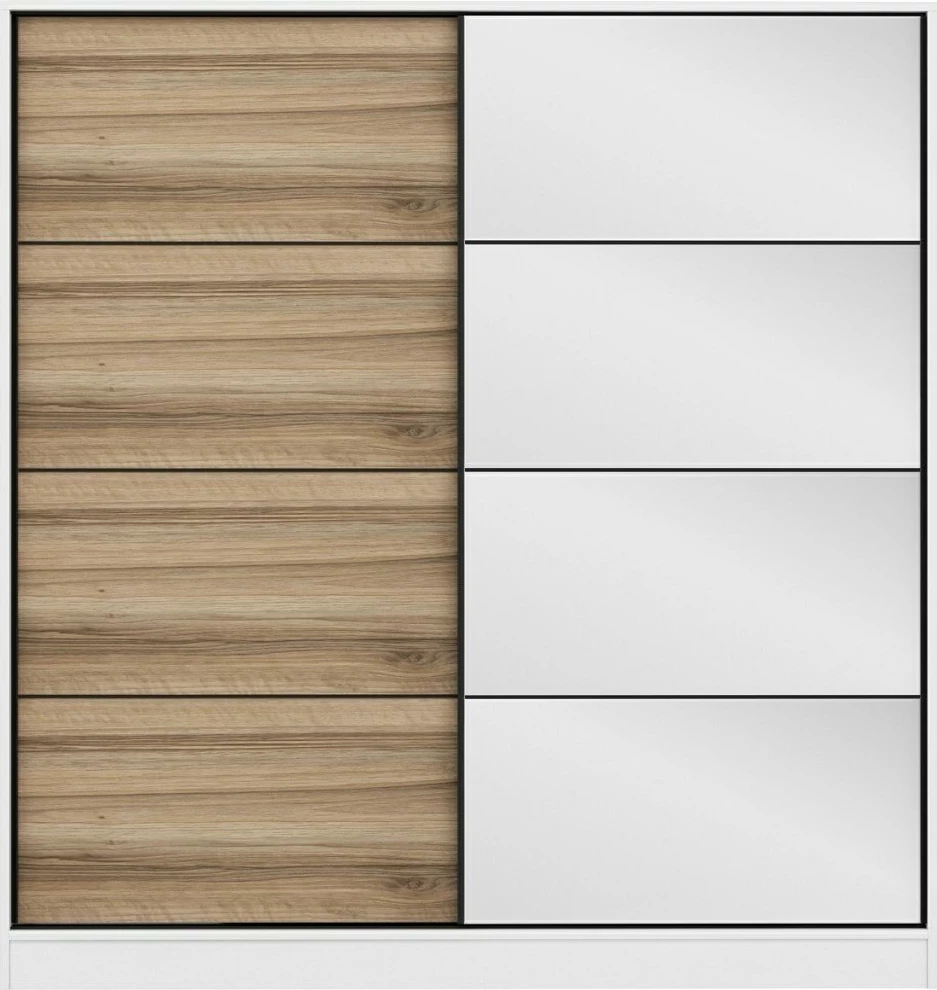 Dollap Skye Decor, ngjyrë e bardhë dhe dore, 180x210x52cm, 7 pjesë