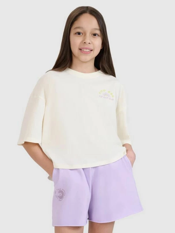 Maicë crop top për femra 4F, e bardhë