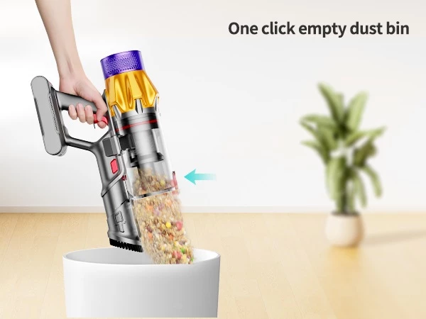 Fshesë elektrike vertikale pa kabllo Honiture X7, 550W, 45.000Pa, 60min, 1.5L, HEPA, ekran LED me prekje, gri/portokalli