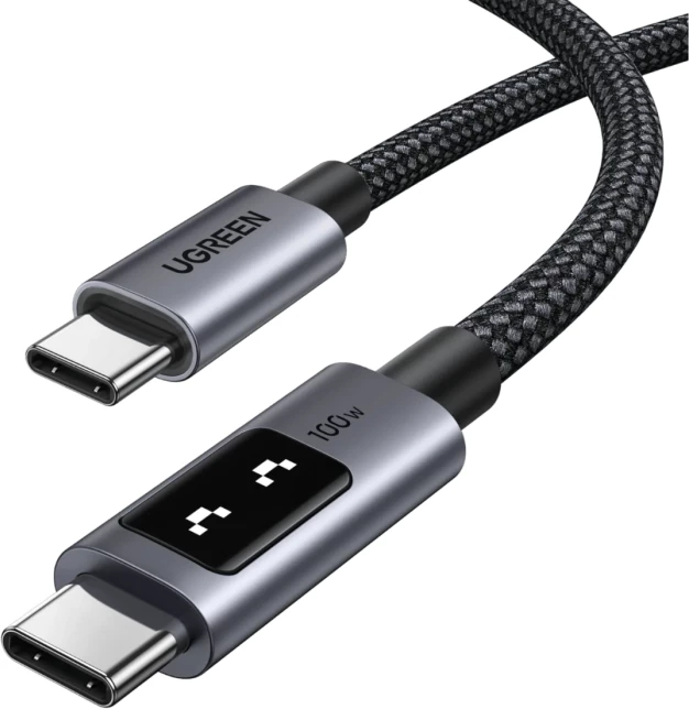 Kabllo karikimi USB-C në USB-C UGREEN Uno 35501 100W 1m, e zezë/gri