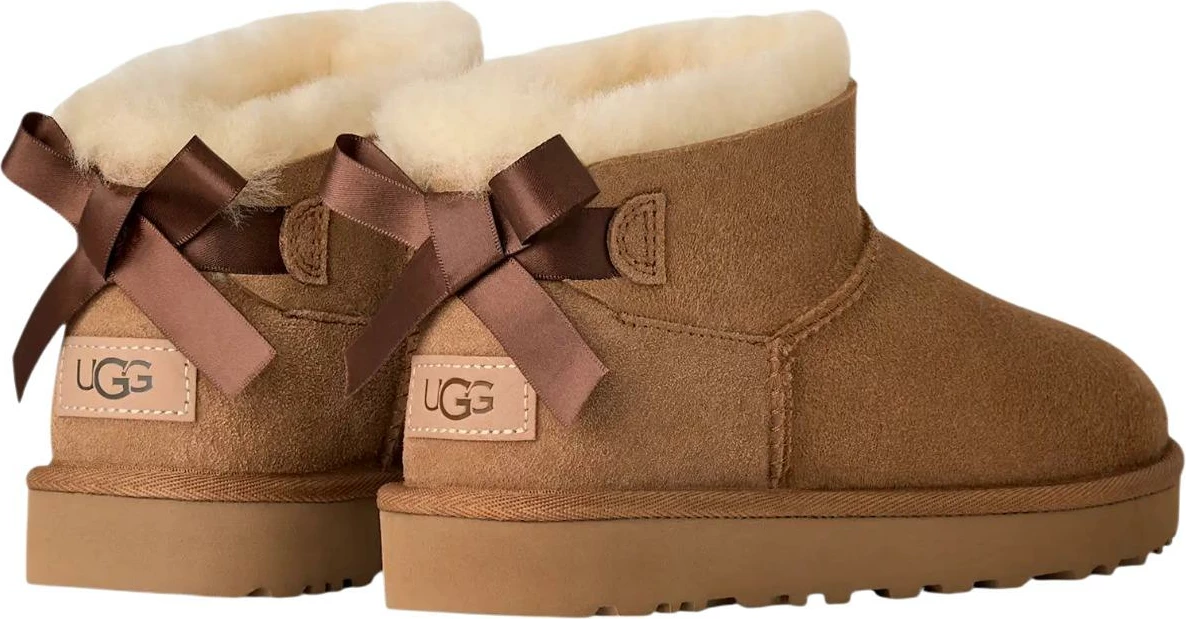Çizme për femra UGG Ultra Mini Bailey Bow 1185491, bezhë [Madhësia: 39]