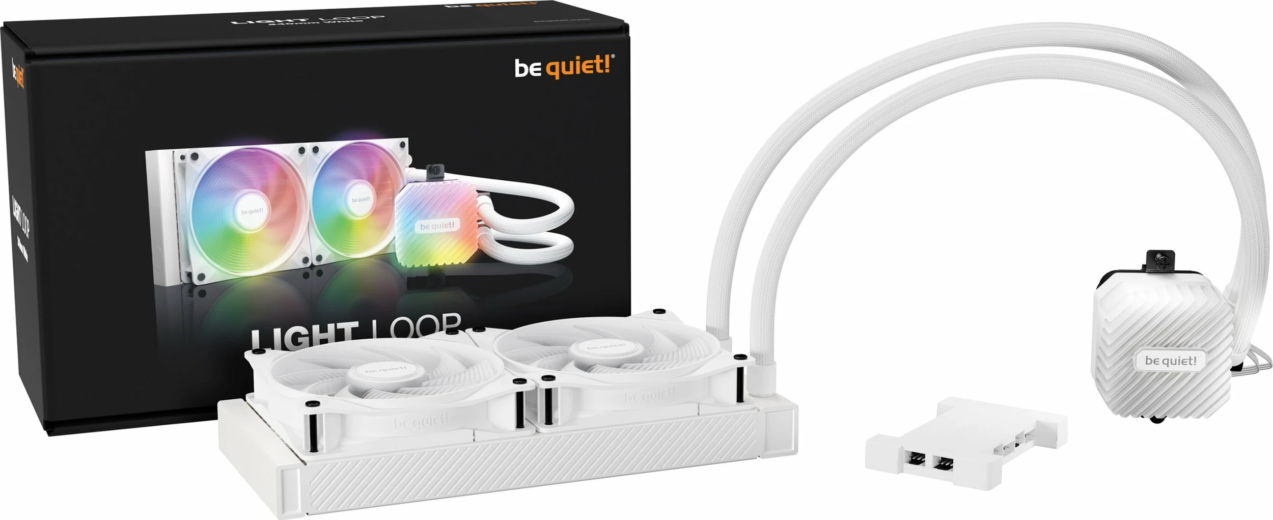 Sistem ftohjeje me ujë AIO be quiet! Light Loop 240mm ARGB, 2x120mm PWM, për CPU, i bardhë, kit