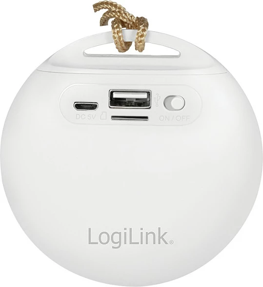 Altoparlant Bluetooth LogiLink BT 4.2, portativ, i rrumbullakët, me mbulesë pëlhure, gri/bardhë