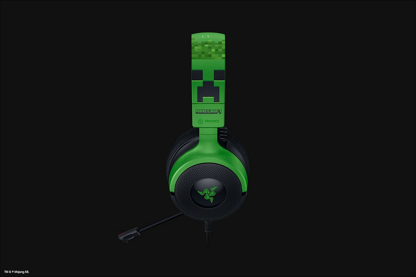 Kufje gaming Razer Kraken V4 X Minecraft edition, me mikrofon, USB, dritë shumëngjyrëshe, e zezë/e gjelbër