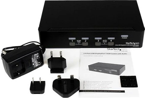 Switch KVM StarTech SV431DPUA, 4 Port USB DisplayPort me Audio, 3840x2400, i zi