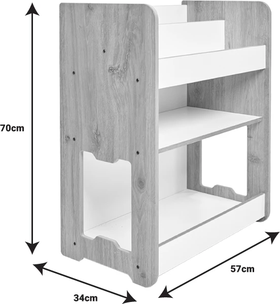 Raft Seagull, ngjyrë natyrale-bardhë, MDF, 57x34x70cm