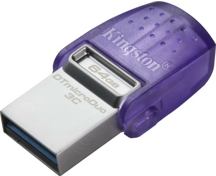Pendrive Kingston DataTraveler MicroDuo 3C G3, 64GB, USB-A/USB-C, Gri/Vjollcë